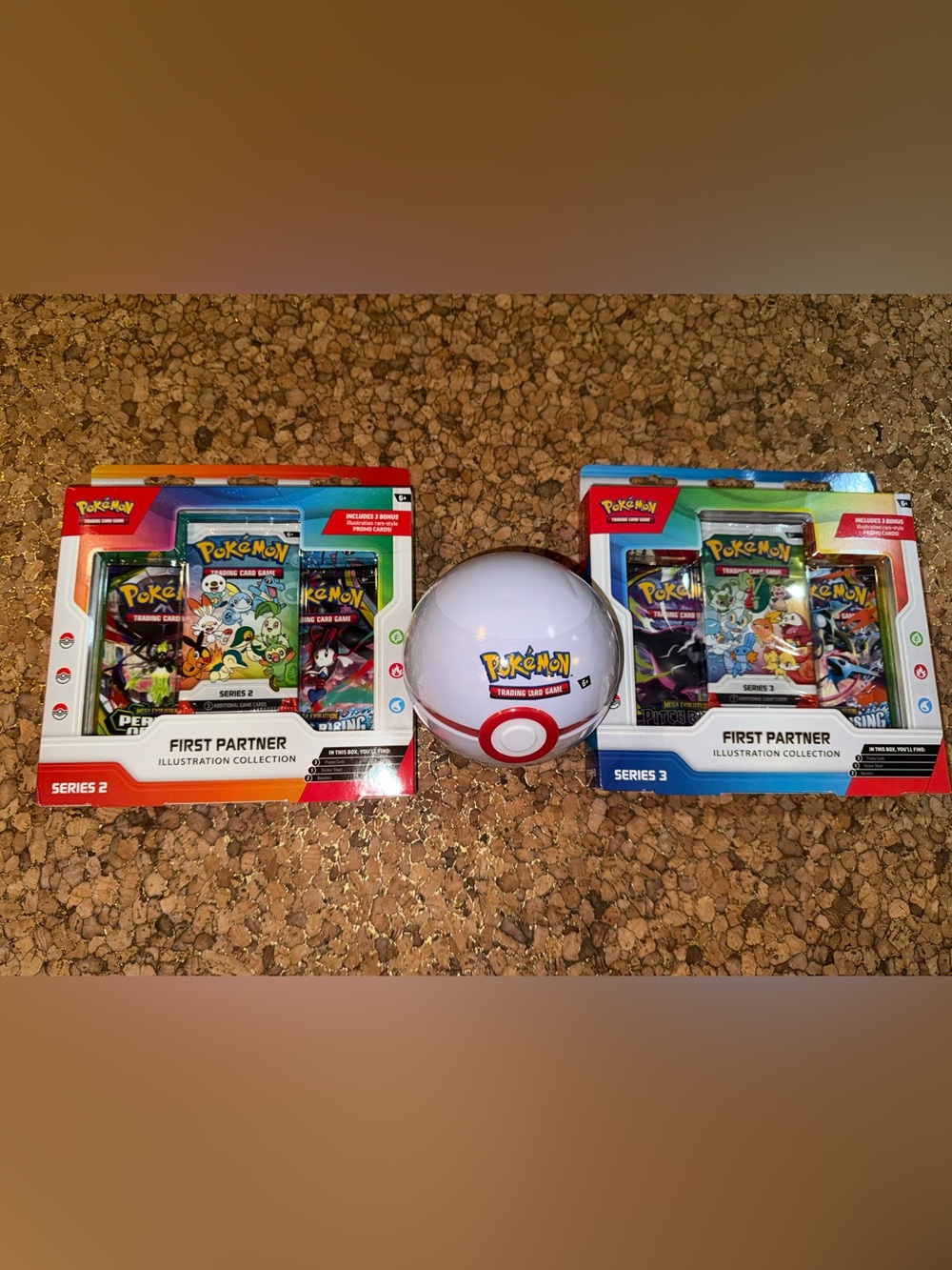 Pokemon First Partner Illustration Collection Series 2 and 3 and Pokeball